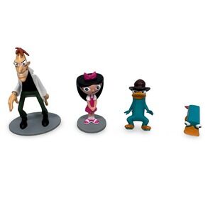 Disney Phineas and Ferb Figure Set 4 Dr Doofenshmirtz Isabella Perry Agent Gray
